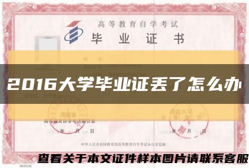 2016大學畢業證丟了怎么辦縮略圖