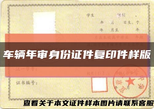 車輛年審身份證件復印件樣版縮略圖