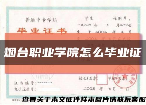 煙臺職業學院怎么畢業證縮略圖