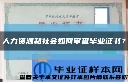人力資源和社會如何審查畢業證書？縮略圖