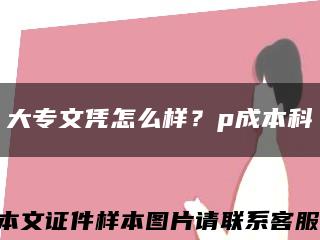 大專文憑怎么樣？p成本科縮略圖