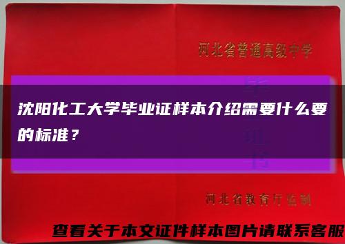 沈陽化工大學畢業證樣本介紹需要什么要的標準？縮略圖