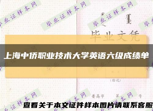 上海中僑職業技術大學英語六級成績單縮略圖