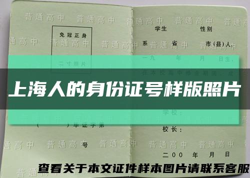 上海人的身份證號樣版照片縮略圖