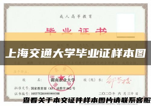 上海交通大學畢業證樣本圖縮略圖