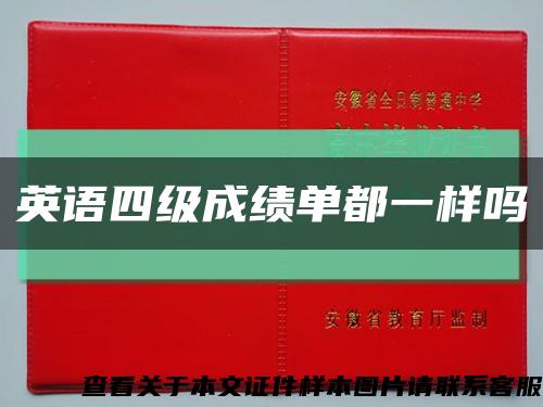 英語四級成績單都一樣嗎縮略圖