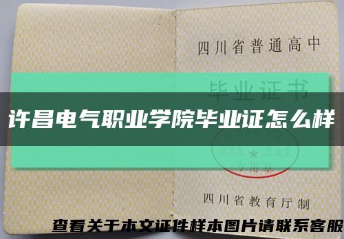 許昌電氣職業學院畢業證怎么樣縮略圖