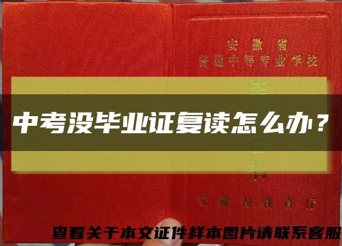 中考沒畢業證復讀怎么辦？縮略圖