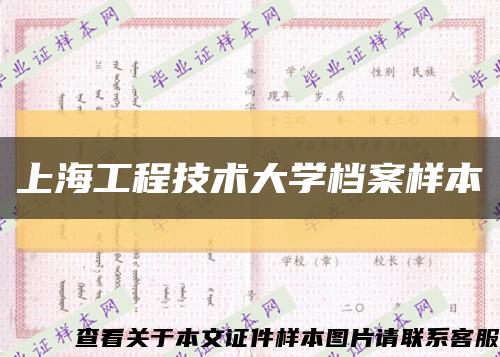上海工程技術大學檔案樣本縮略圖