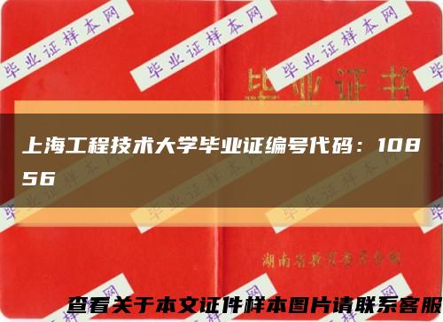 上海工程技術大學畢業證編號代碼：10856縮略圖
