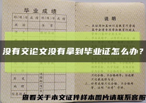 沒有交論文沒有拿到畢業證怎么辦？縮略圖