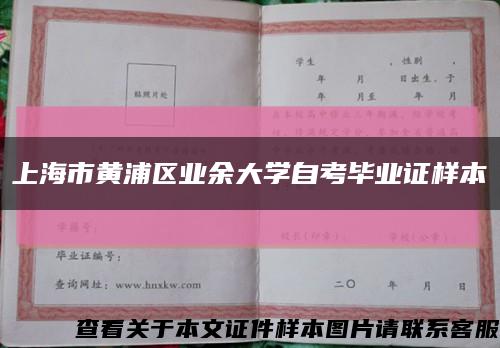 上海市黃浦區業余大學自考畢業證樣本縮略圖