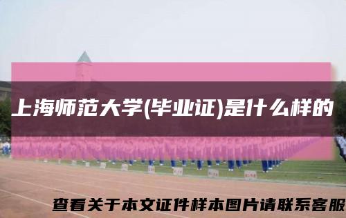 上海師范大學(畢業證)是什么樣的縮略圖