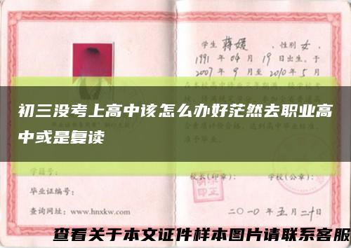 初三沒考上高中該怎么辦好茫然去職業高中或是復讀縮略圖