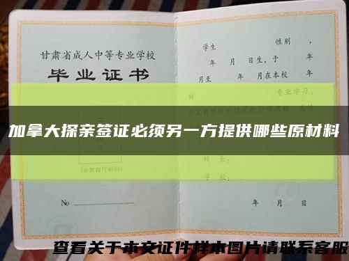加拿大探親簽證必須另一方提供哪些原材料縮略圖