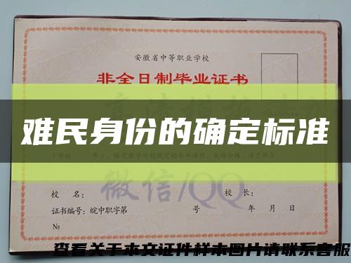 難民身份的確定標準縮略圖