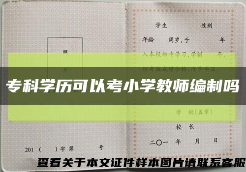?？茖W歷可以考小學教師編制嗎縮略圖
