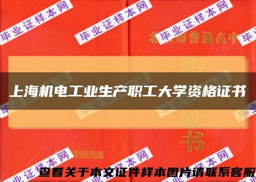 上海機電工業生產職工大學資格證書縮略圖