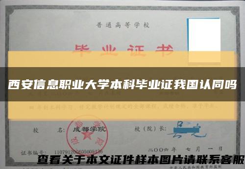 西安信息職業大學本科畢業證我國認同嗎縮略圖