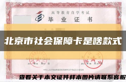 北京市社會保障卡是啥款式縮略圖