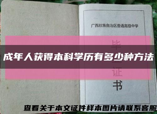 成年人獲得本科學歷有多少種方法縮略圖