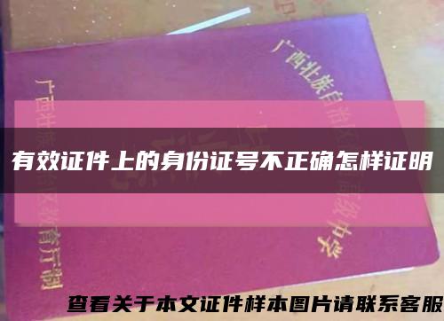 有效證件上的身份證號不正確怎樣證明縮略圖