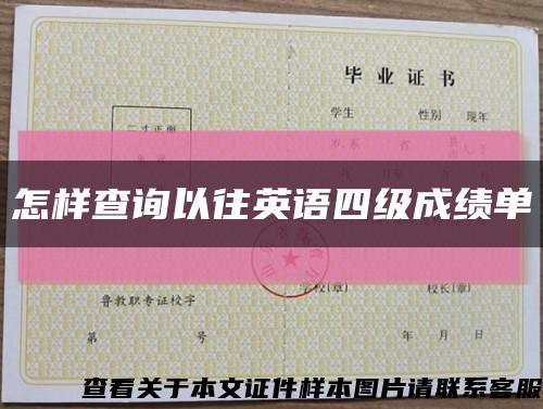 怎樣查詢以往英語四級成績單縮略圖