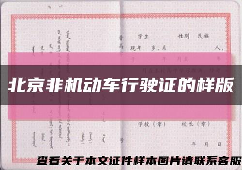 北京非機動車行駛證的樣版縮略圖