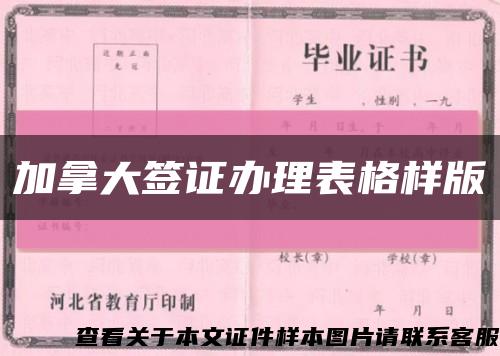 加拿大簽證辦理表格樣版縮略圖