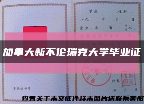 加拿大新不倫瑞克大學畢業證縮略圖