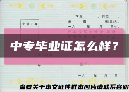 中專畢業證怎么樣？縮略圖