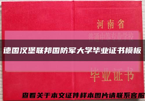 德國漢堡聯邦國防軍大學畢業證書模板縮略圖