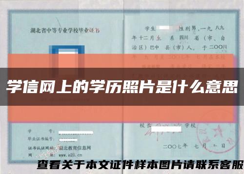 學信網上的學歷照片是什么意思縮略圖