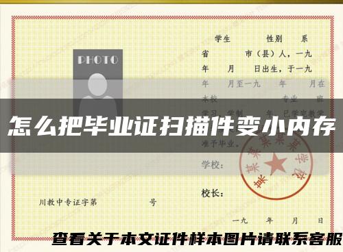 怎么把畢業證掃描件變小內存縮略圖