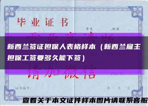 新西蘭簽證擔保人表格樣本（新西蘭雇主擔保工簽要多久能下簽）縮略圖
