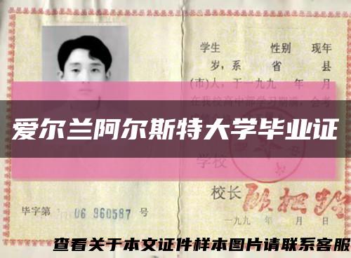 愛爾蘭阿爾斯特大學畢業證縮略圖