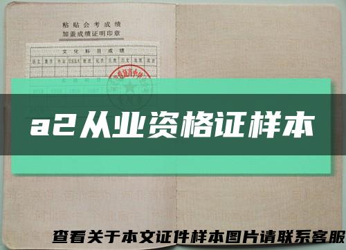 a2從業資格證樣本縮略圖