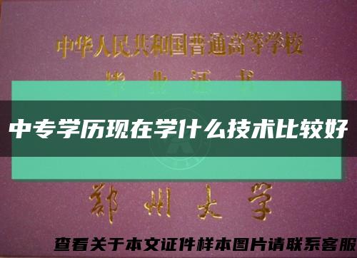 中專學歷現在學什么技術比較好縮略圖