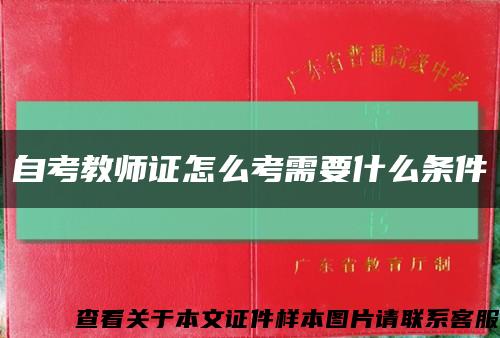 自考教師證怎么考需要什么條件縮略圖