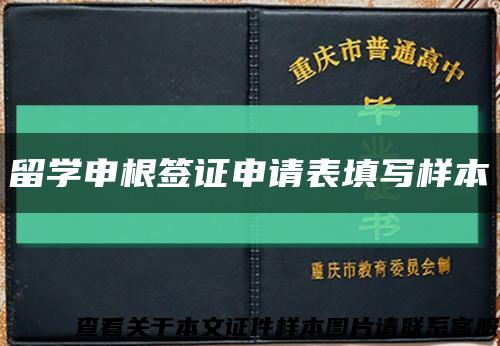 留學申根簽證申請表填寫樣本縮略圖