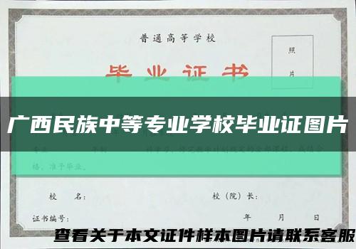 廣西民族中等專業學校畢業證圖片縮略圖