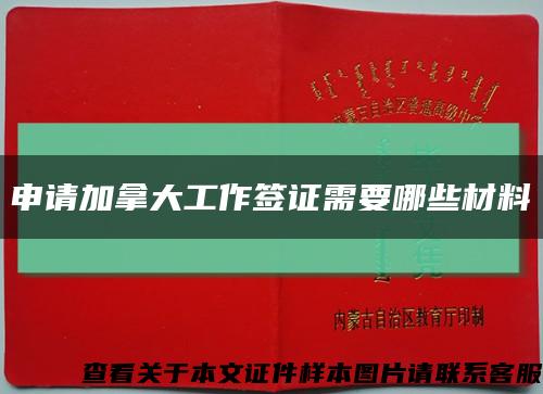 申請加拿大工作簽證需要哪些材料縮略圖