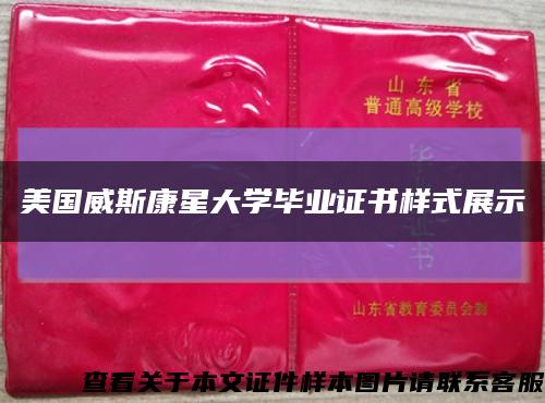 美國威斯康星大學畢業證書樣式展示縮略圖