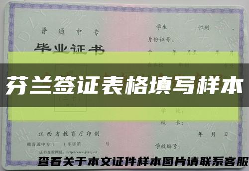芬蘭簽證表格填寫樣本縮略圖