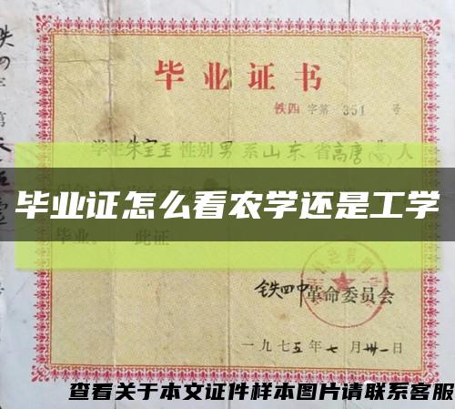畢業證怎么看農學還是工學縮略圖