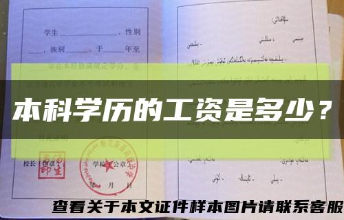 本科學歷的工資是多少？縮略圖