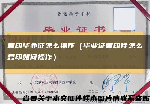 復印畢業證怎么操作（畢業證復印件怎么復印如何操作）縮略圖