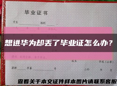 想進華為卻丟了畢業證怎么辦？縮略圖