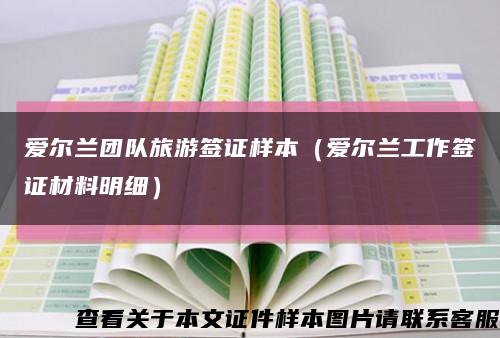 愛爾蘭團隊旅游簽證樣本（愛爾蘭工作簽證材料明細）縮略圖