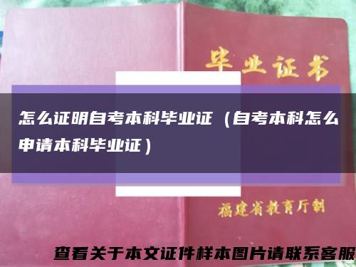 怎么證明自考本科畢業證（自考本科怎么申請本科畢業證）縮略圖
